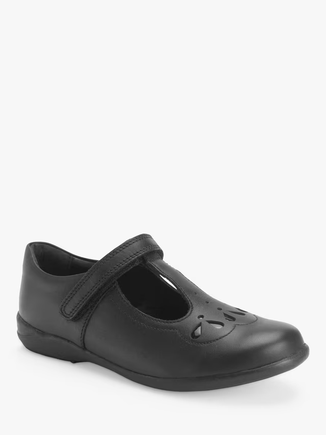 Start-Rite, Novel, Black Leather, Dual Fit, T-Bar School Shoe