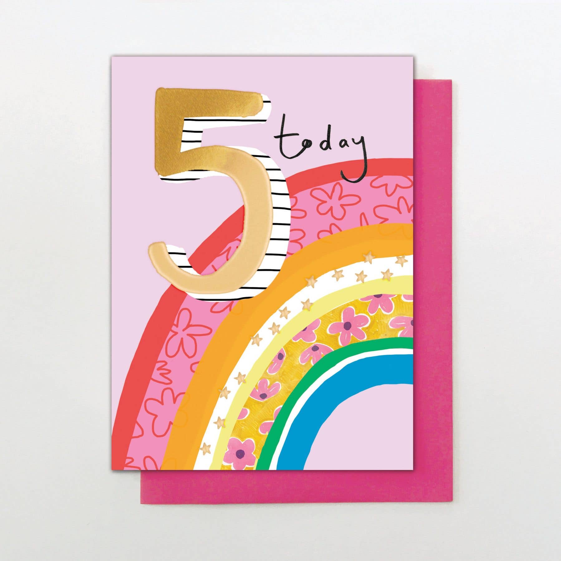 Birthday Card Age 5 Rainbow