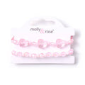 Card Of 2 Stretch Pink Beaded Bracelets