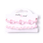 Card Of 2 Stretch Pink Beaded Bracelets