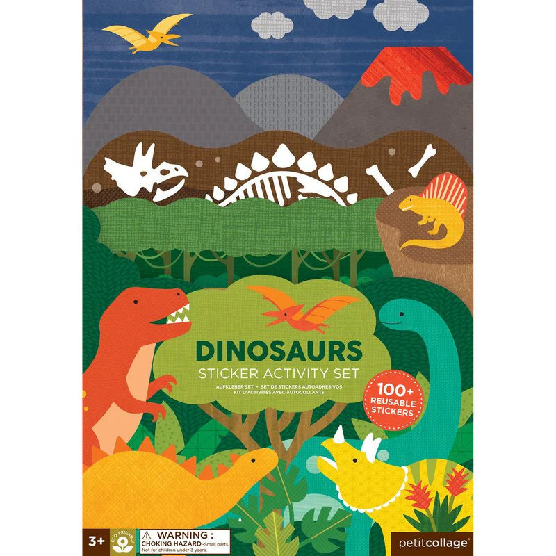 Petit Collage,Dinosaurs Sticker Activity Set (Sticker Book or Pack)