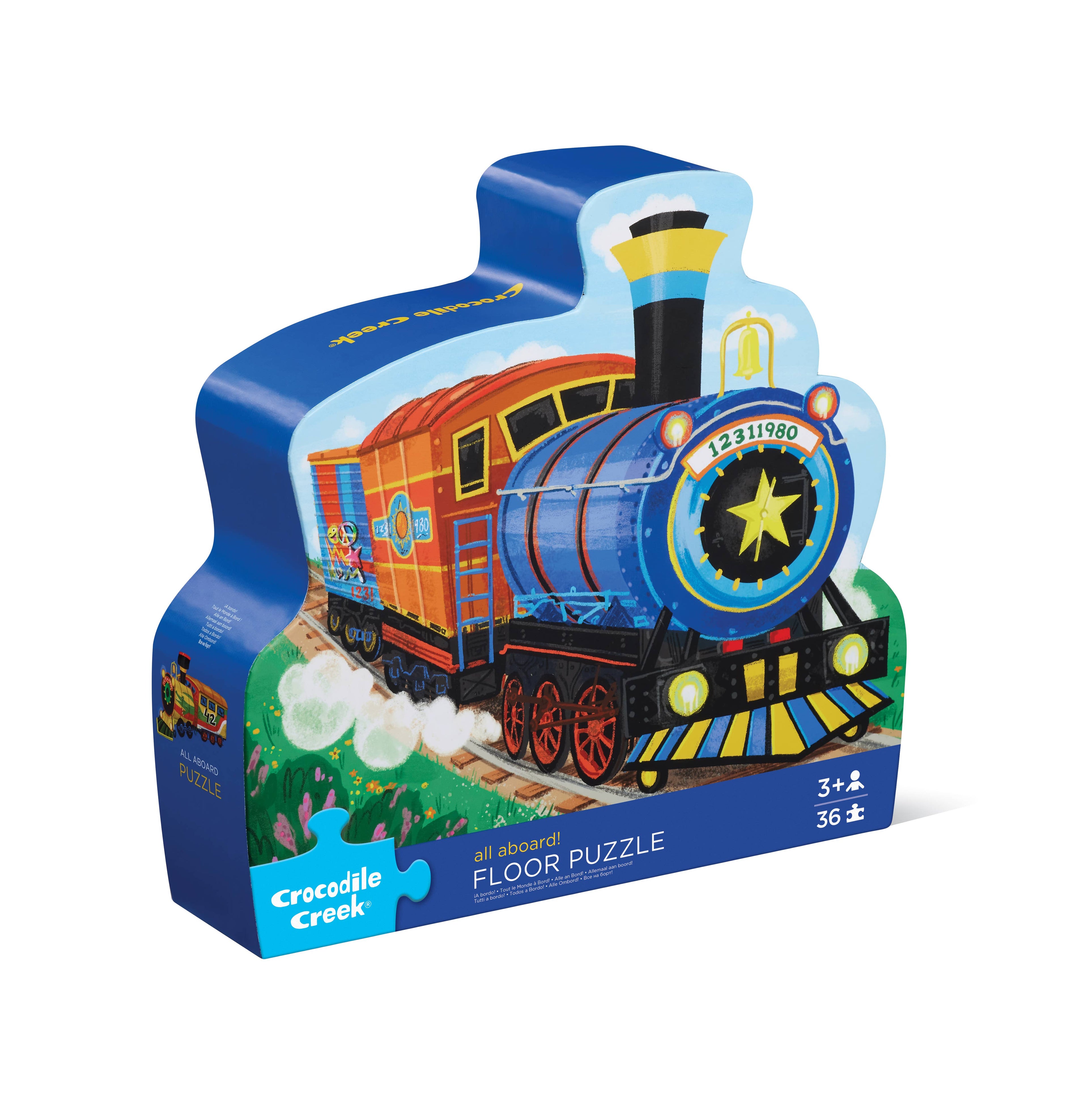 Crocodile Creek 36- Piece Shaped Box Foil Puzzles All Aboard