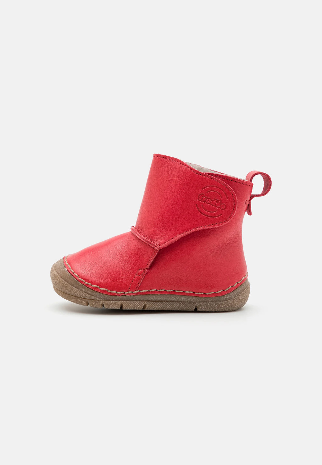 Froddo Paix up velcro fur lined red boot with velcro