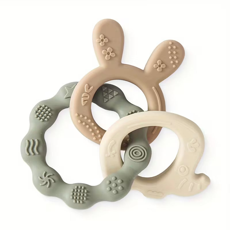 Silicone baby teether- Beige Bunny
