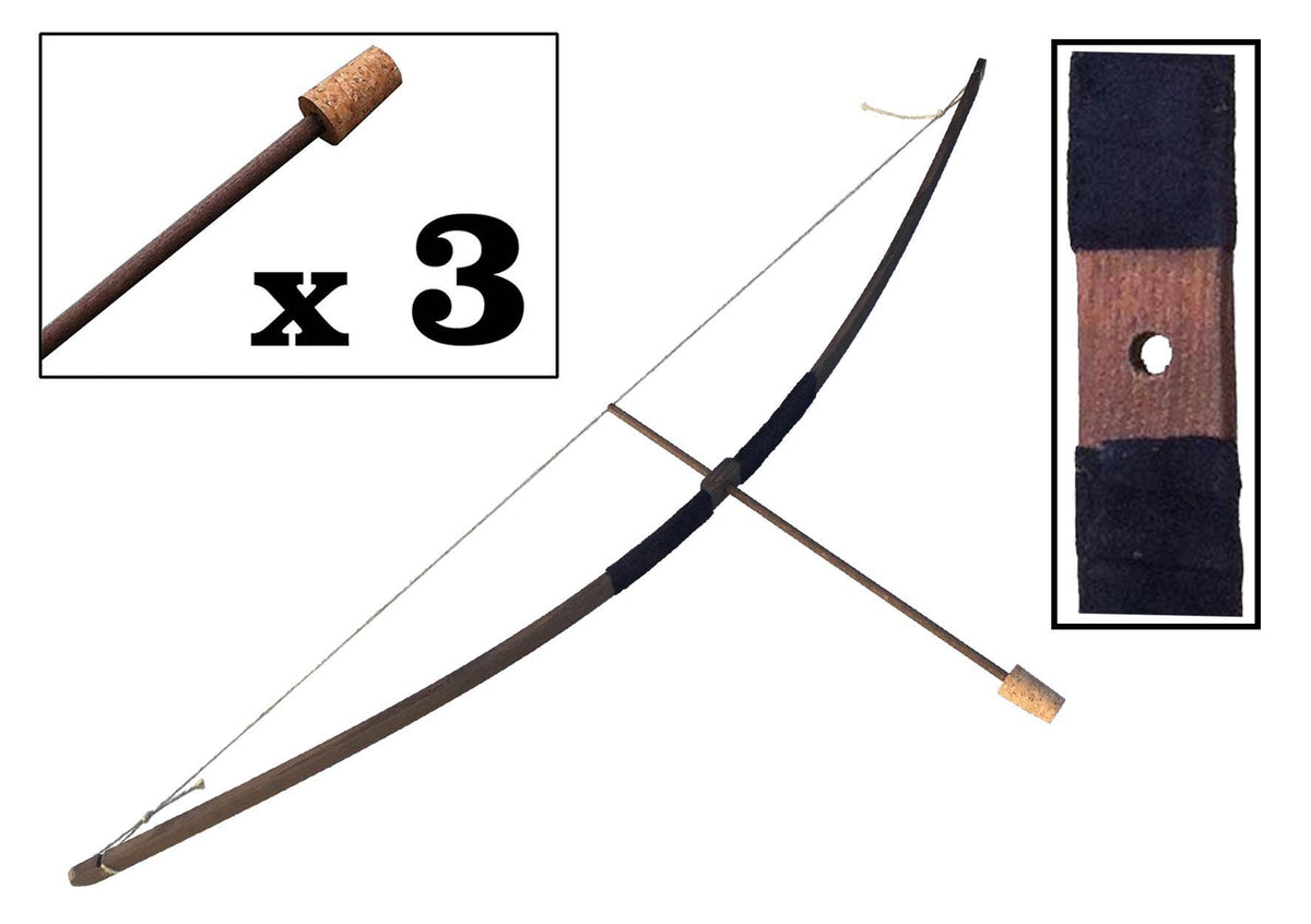 BOW RUSTIK SUEDE HANDLE S + 3 CORK TIP ARROWS - ST454F: RED