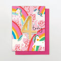 Birthday Card age 4 Unicorns