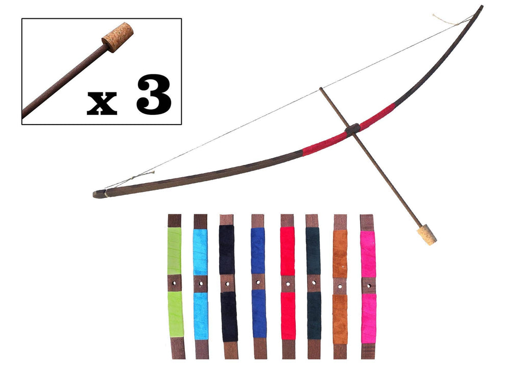 BOW RUSTIK SUEDE HANDLE S + 3 CORK TIP ARROWS - ST454F: RED