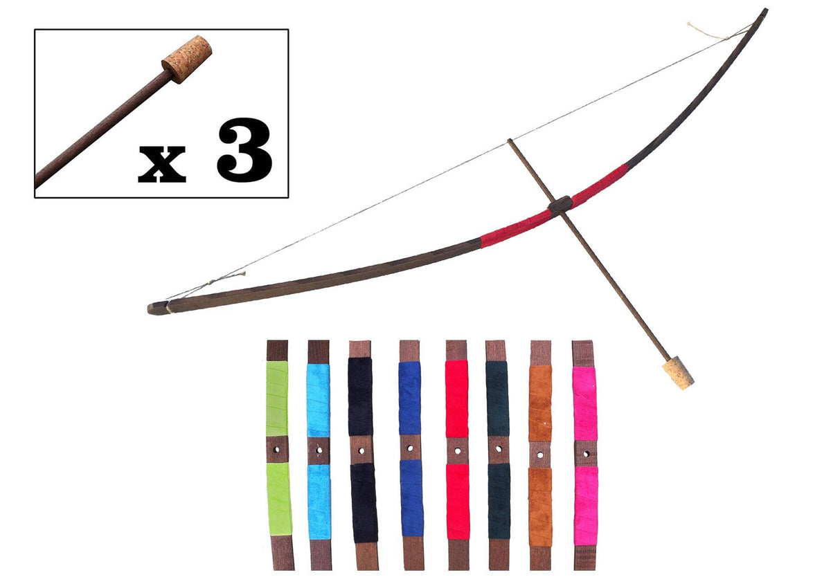BOW RUSTIK SUEDE HANDLE S + 3 CORK TIP ARROWS - ST454F: RED