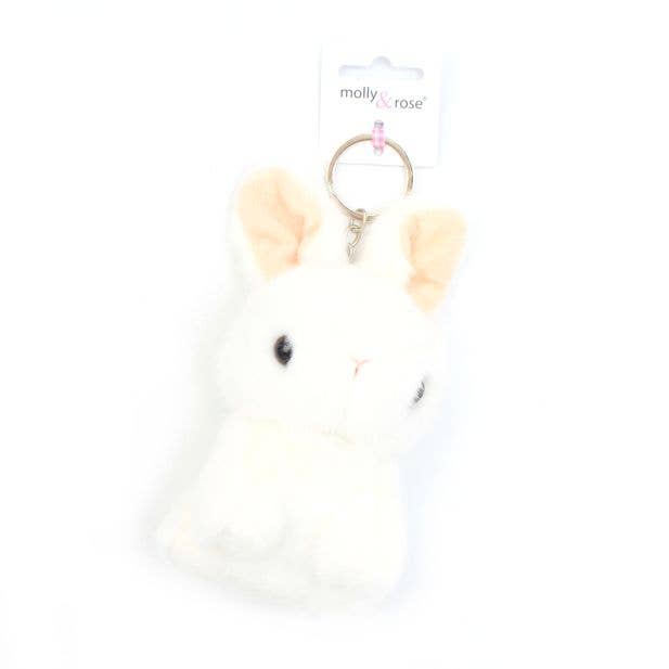 Large White Bunny Keyring 15cm