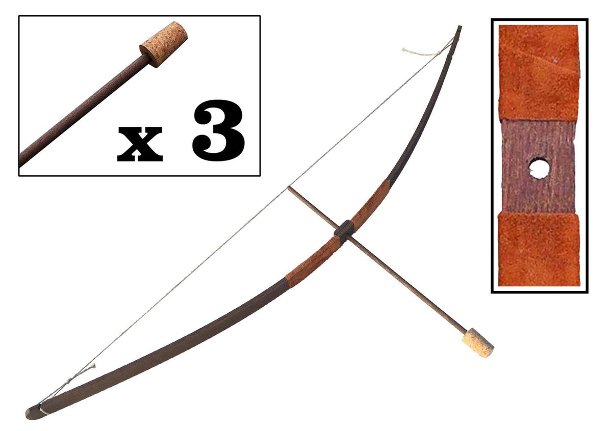 BOW RUSTIK SUEDE HANDLE S + 3 CORK TIP ARROWS - ST454F: RED