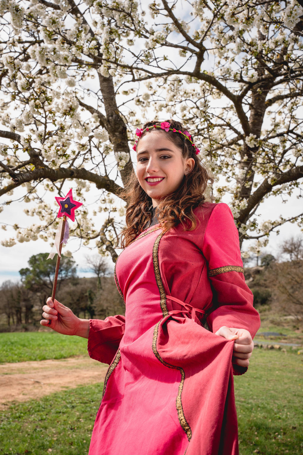 LEAF AND FLOWER CROWN - ST605: 2. Pink