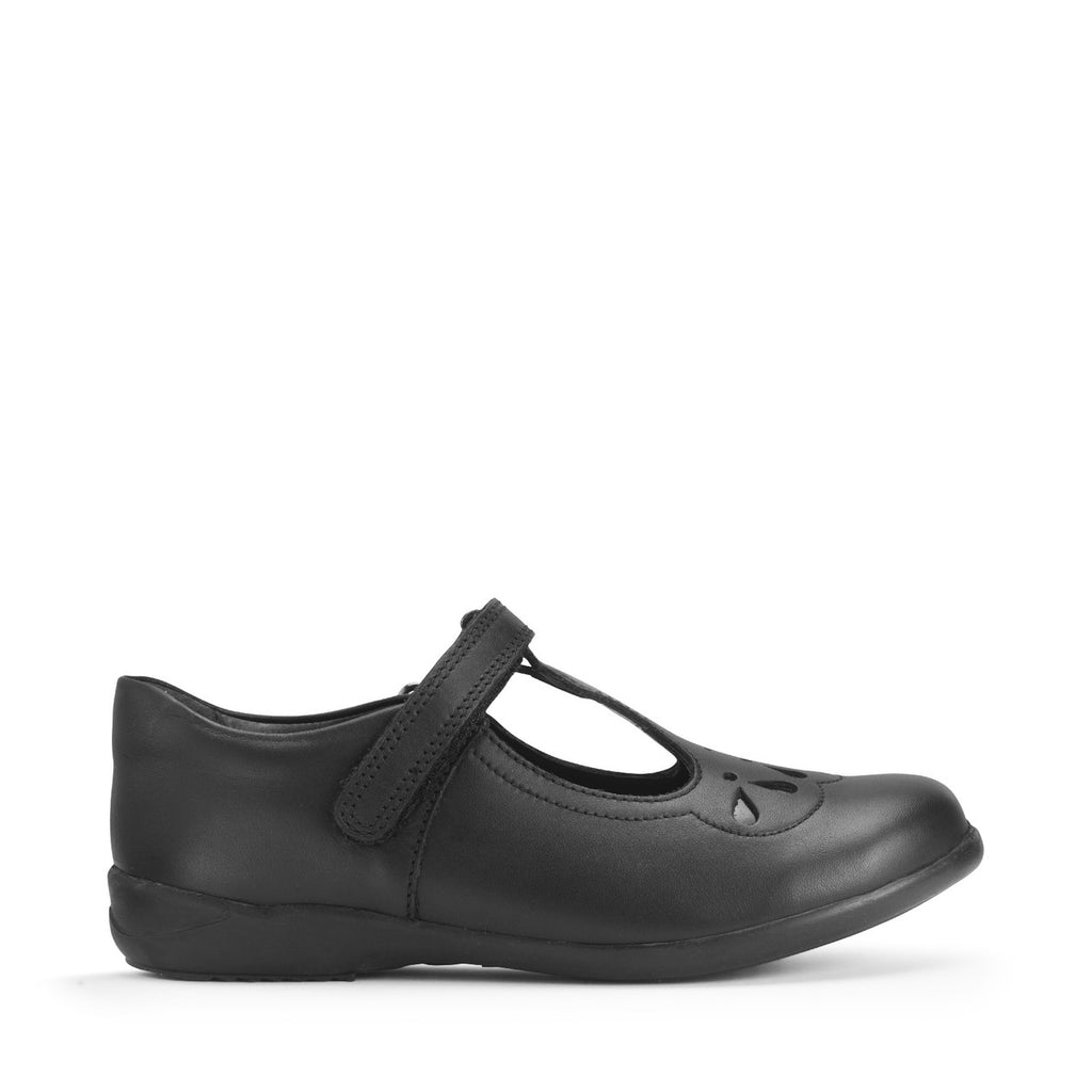 Start-Rite, Novel, Black Leather, Dual Fit, T-Bar School Shoe