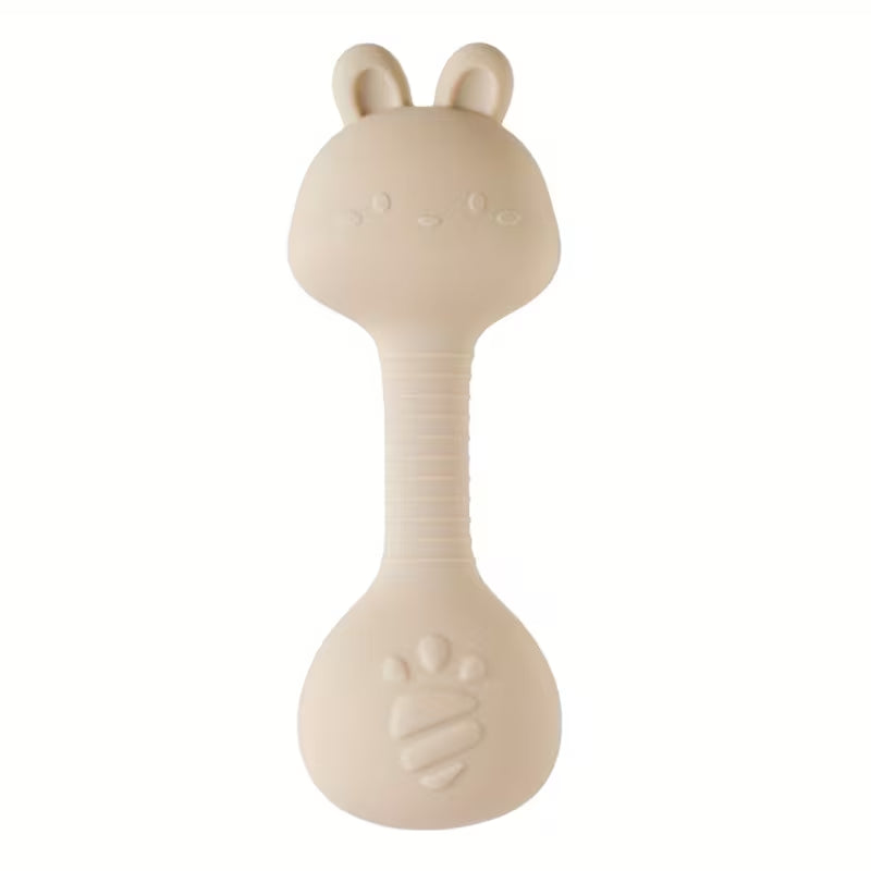 Silicone Baby Rattle- Cream Bunny
