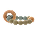 Ziggle Wooden teether and rattle in blue grey