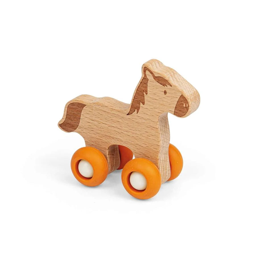 Bigjigs Wooden Farm Animals on wheels
