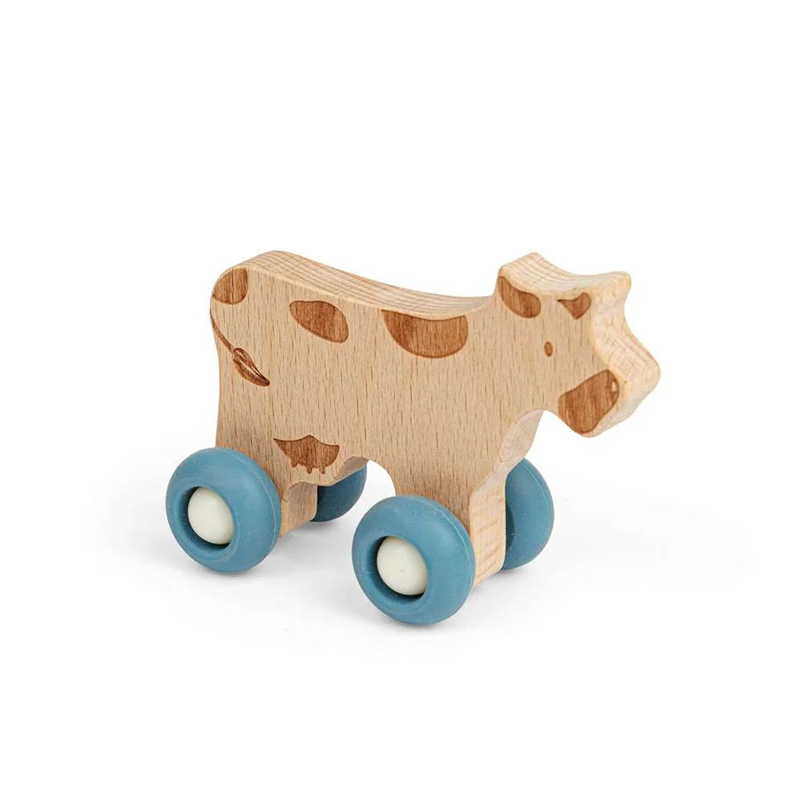 Bigjigs Wooden Farm Animals on wheels