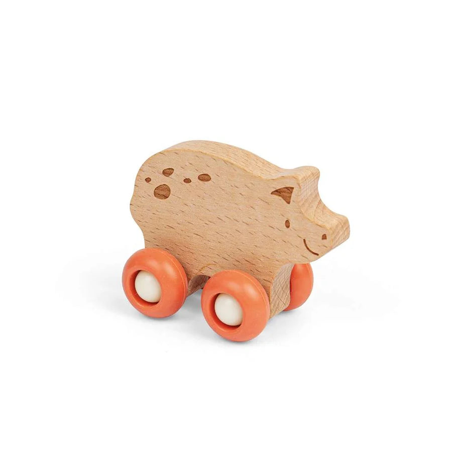 Bigjigs Wooden Farm Animals on wheels