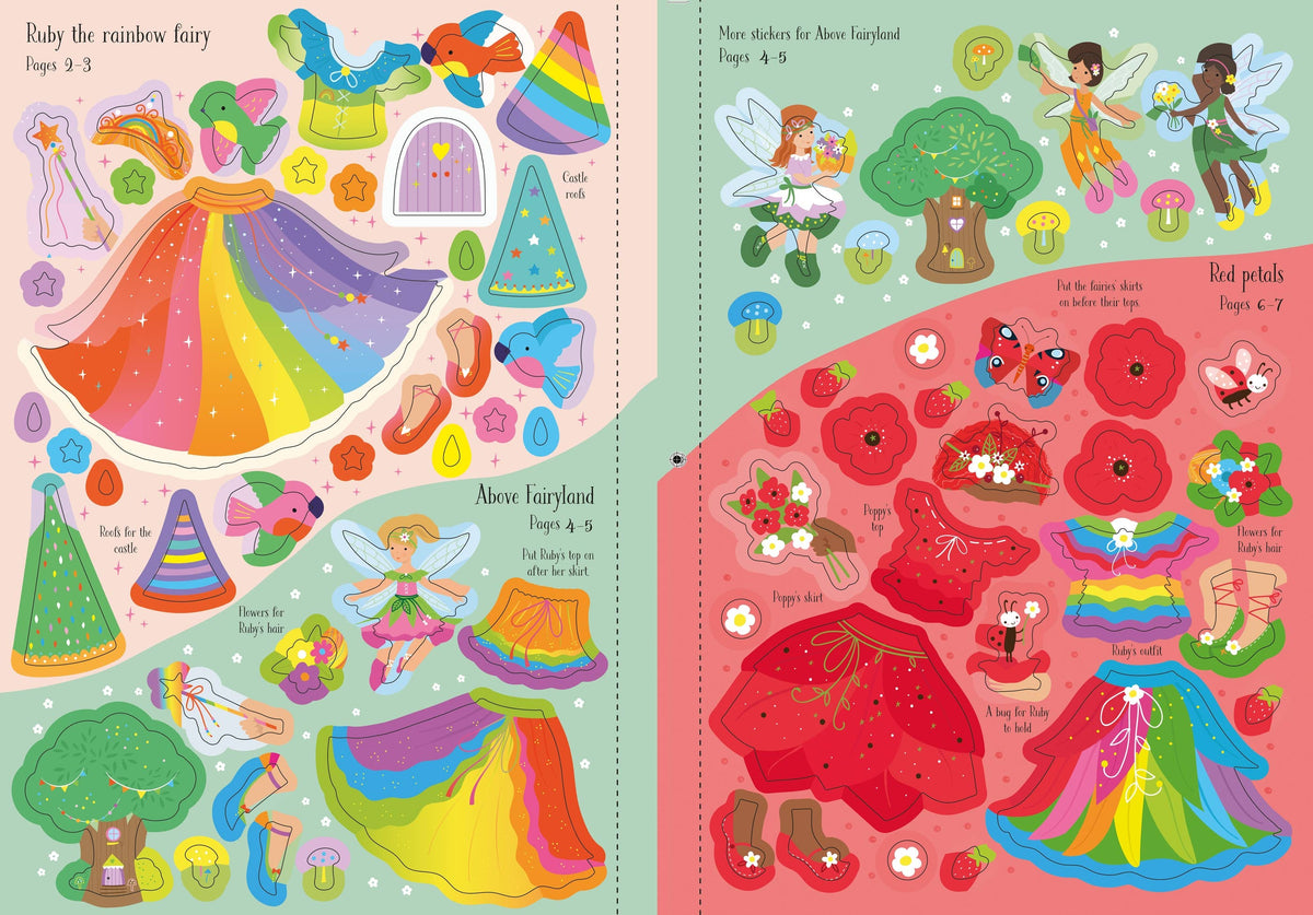Usborne Little Sticker Dolly Dressing Rainbow Fairy – for Ages 4-7