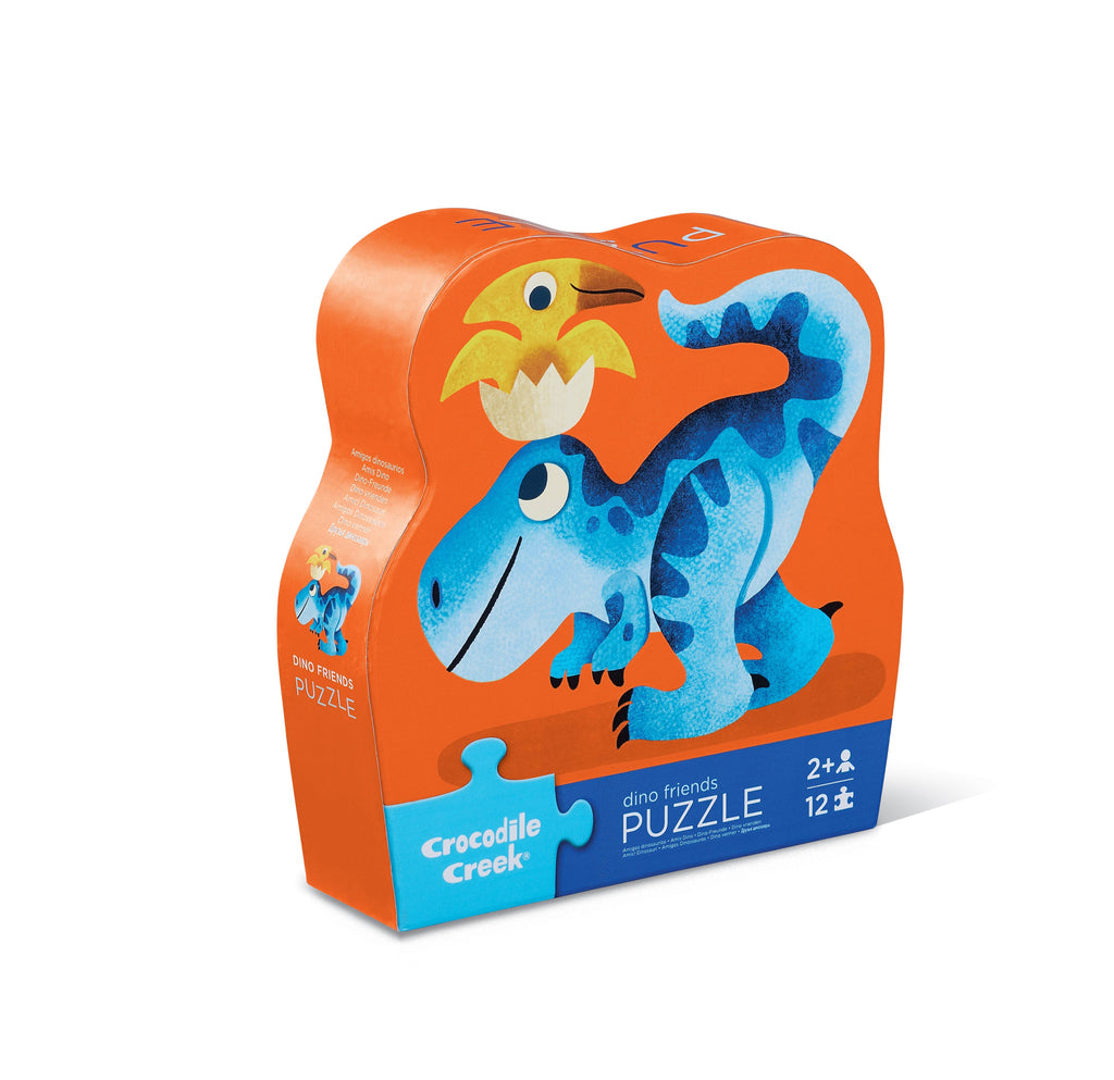 Crocodile Creek 12 Piece Mini Shaped Box Puzzle Dino Friends