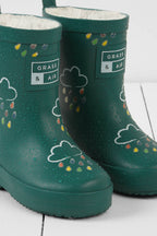 Spruce Green Colour-Changing Kids Wellies: UK4