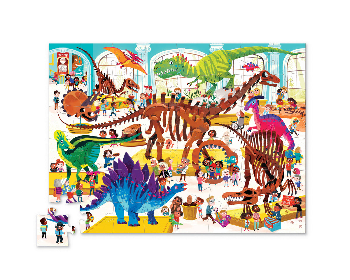 Crocodile Creek 48-pc Shaped Box Day at the Dinosaur Museum