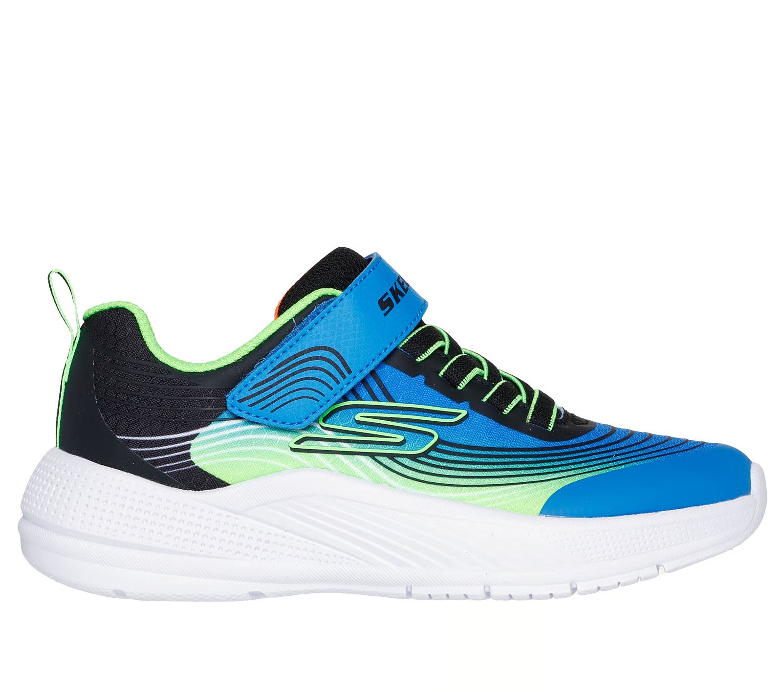 Skechers Boys Microspec Advance Trainers Blue/Lime