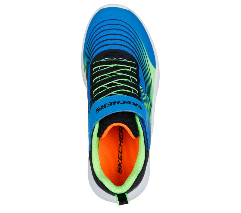 Skechers Boys Microspec Advance Trainers Blue/Lime