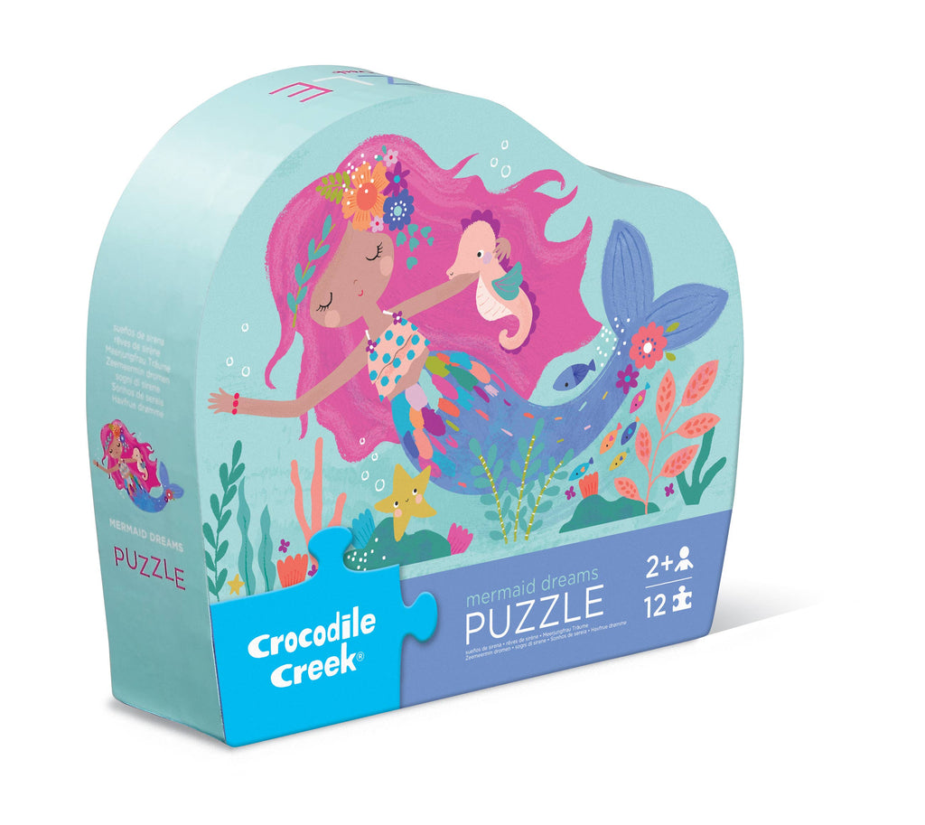 Crocodile Creek 12-pc Mini Shaped Box Puzzle Mermaid Dreams