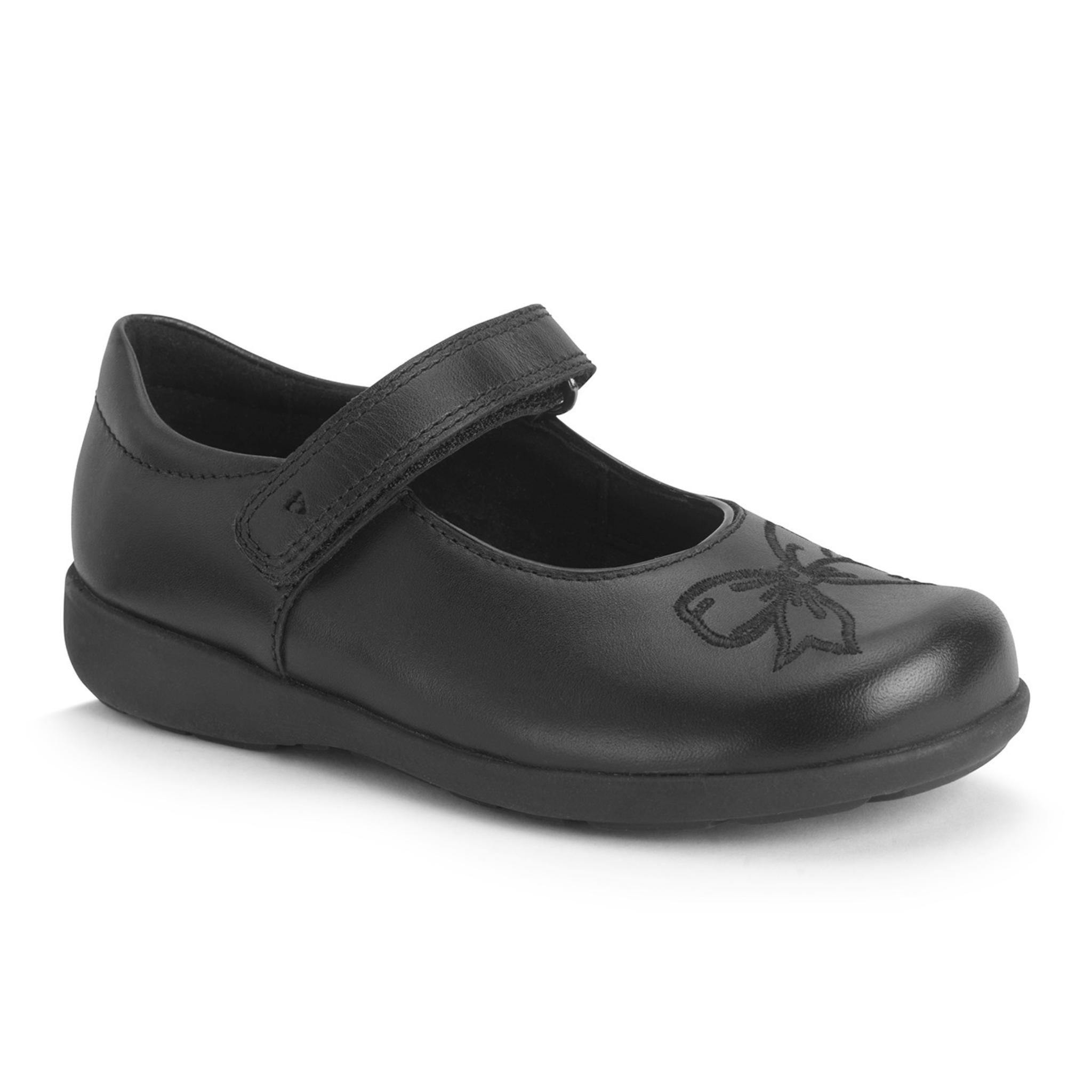 Start-Rite, Bow Black Leather School Shoe