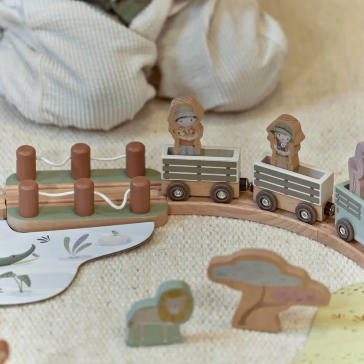 Little Dutch, Wooden Train Set, Safari