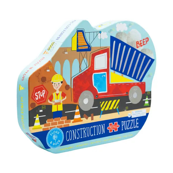 Floss and Rock Construction 40pc "Truck" Shaped Jigsaw with Shaped Box