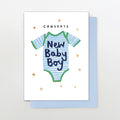 New Boy Babygrow Card