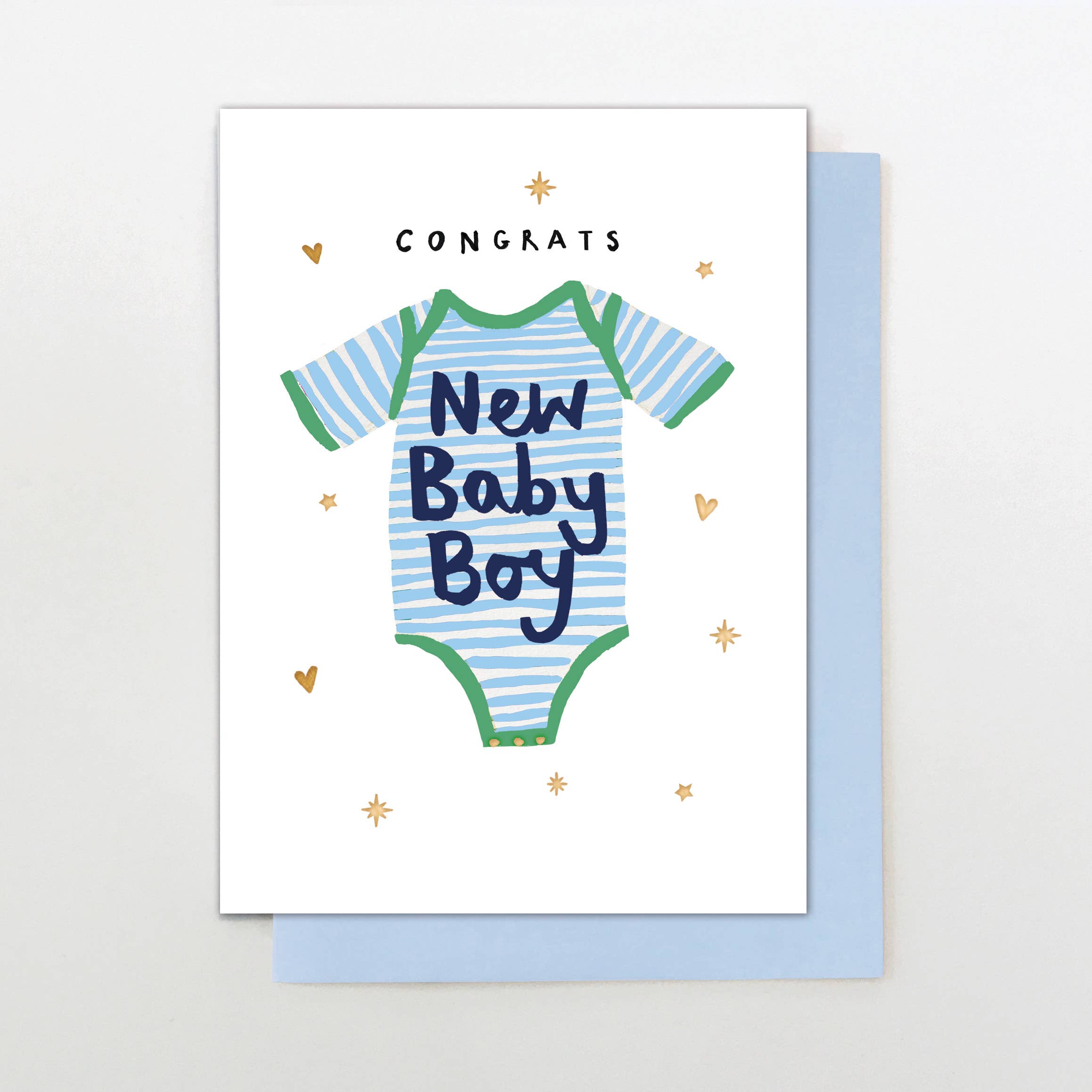 New Boy Babygrow Card