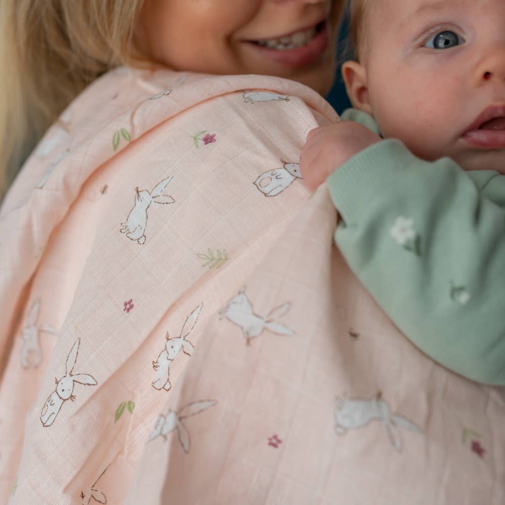 Ziggle Bunnies Muslin Set in Pink and White