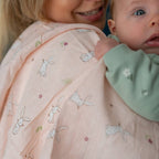 Ziggle Bunnies Muslin Set in Pink and White