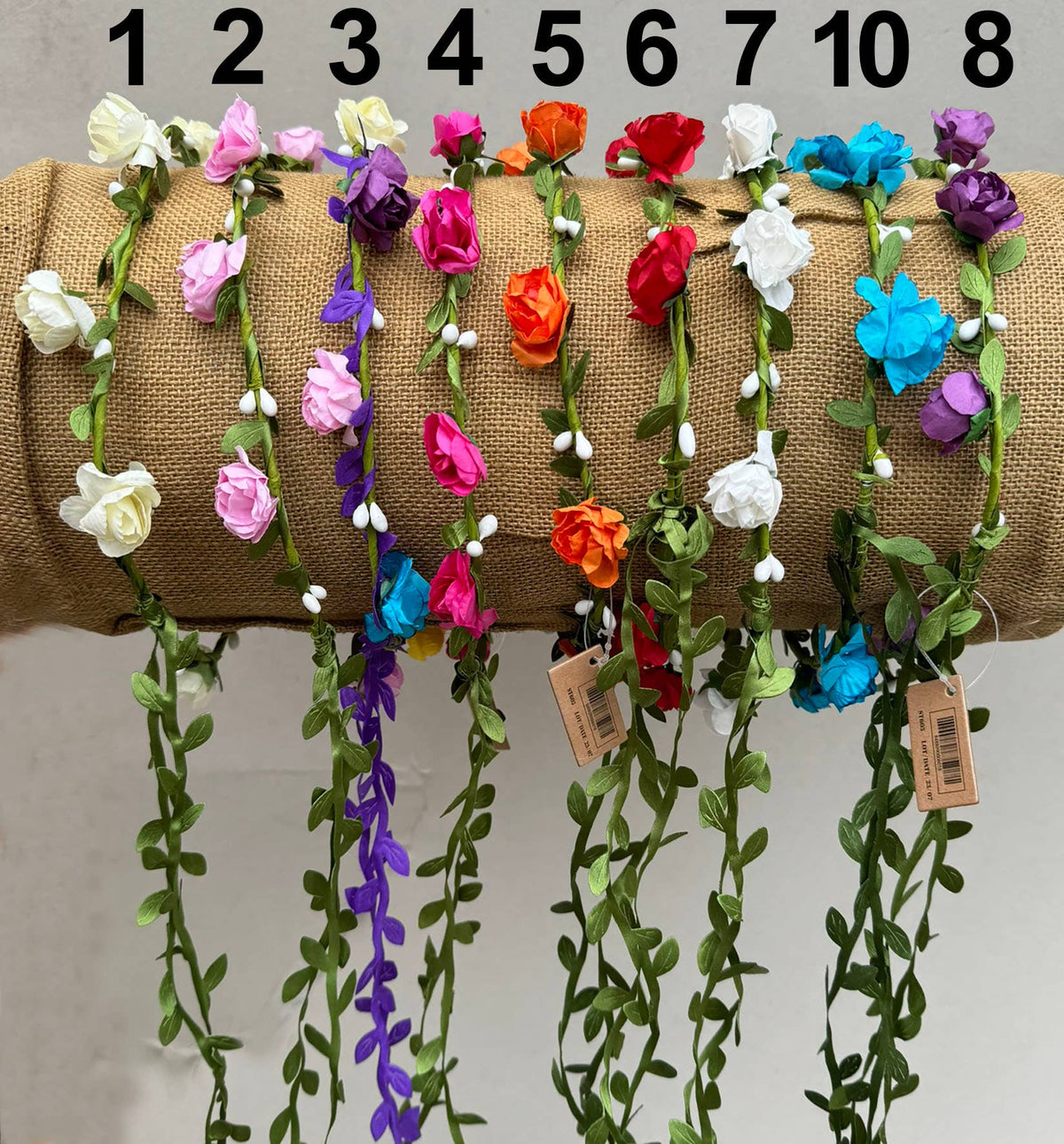 LEAF AND FLOWER CROWN - ST605: 2. Pink
