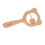 Ziggle Wooden teether and rattle in blue grey