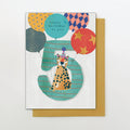 Birthday card Age 5 Monkey & Balloons