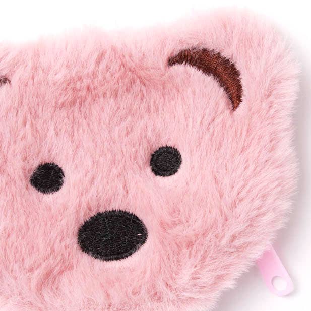 Teddy face purse with zip 9x8cm