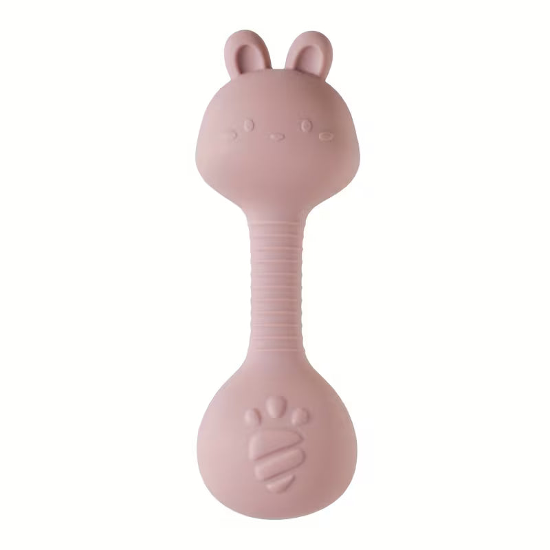 Silicone Baby Rattle- Pink Bunny