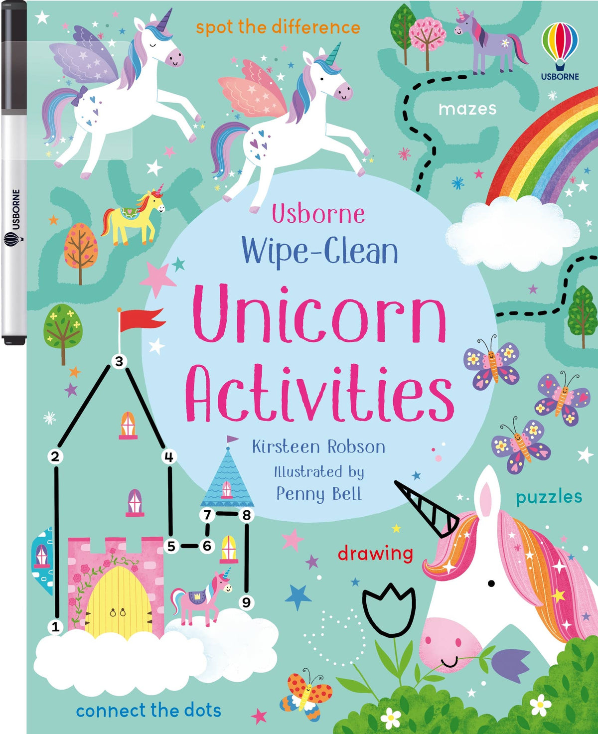 Usborne Wipe-Clean Unicorn Activities – Picture Book for Ages 3-5