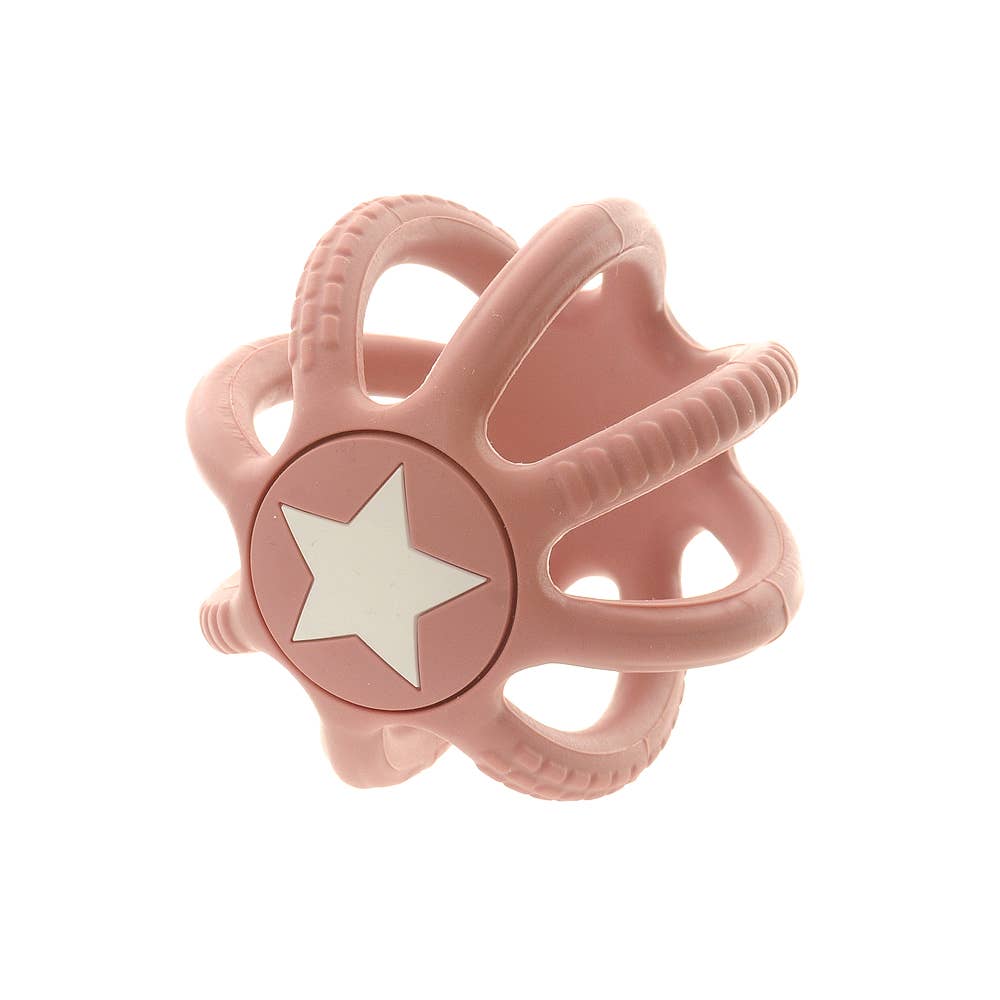 Ziggle Silicone Teether Ball pink