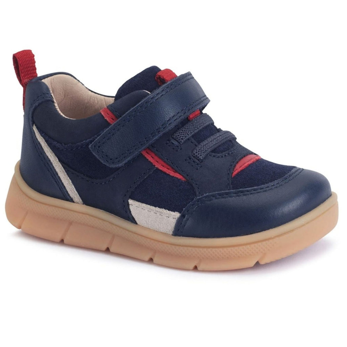 Start Rite Navy Leather Mix Trainer Shoe