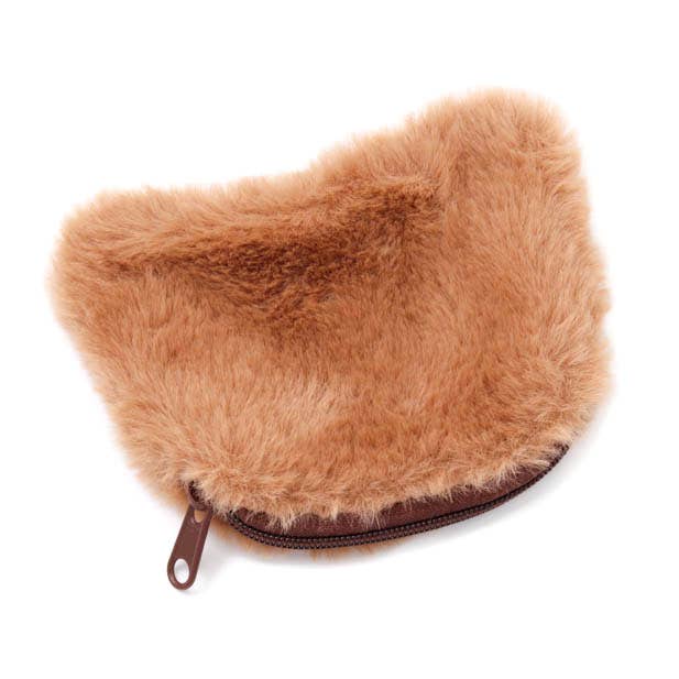 Teddy face purse with zip 9x8cm