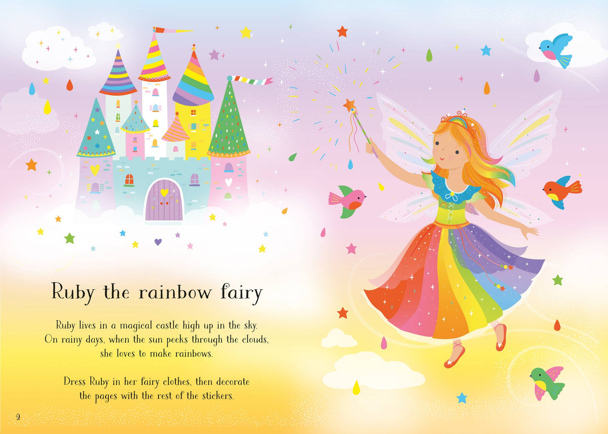 Usborne Little Sticker Dolly Dressing Rainbow Fairy – for Ages 4-7