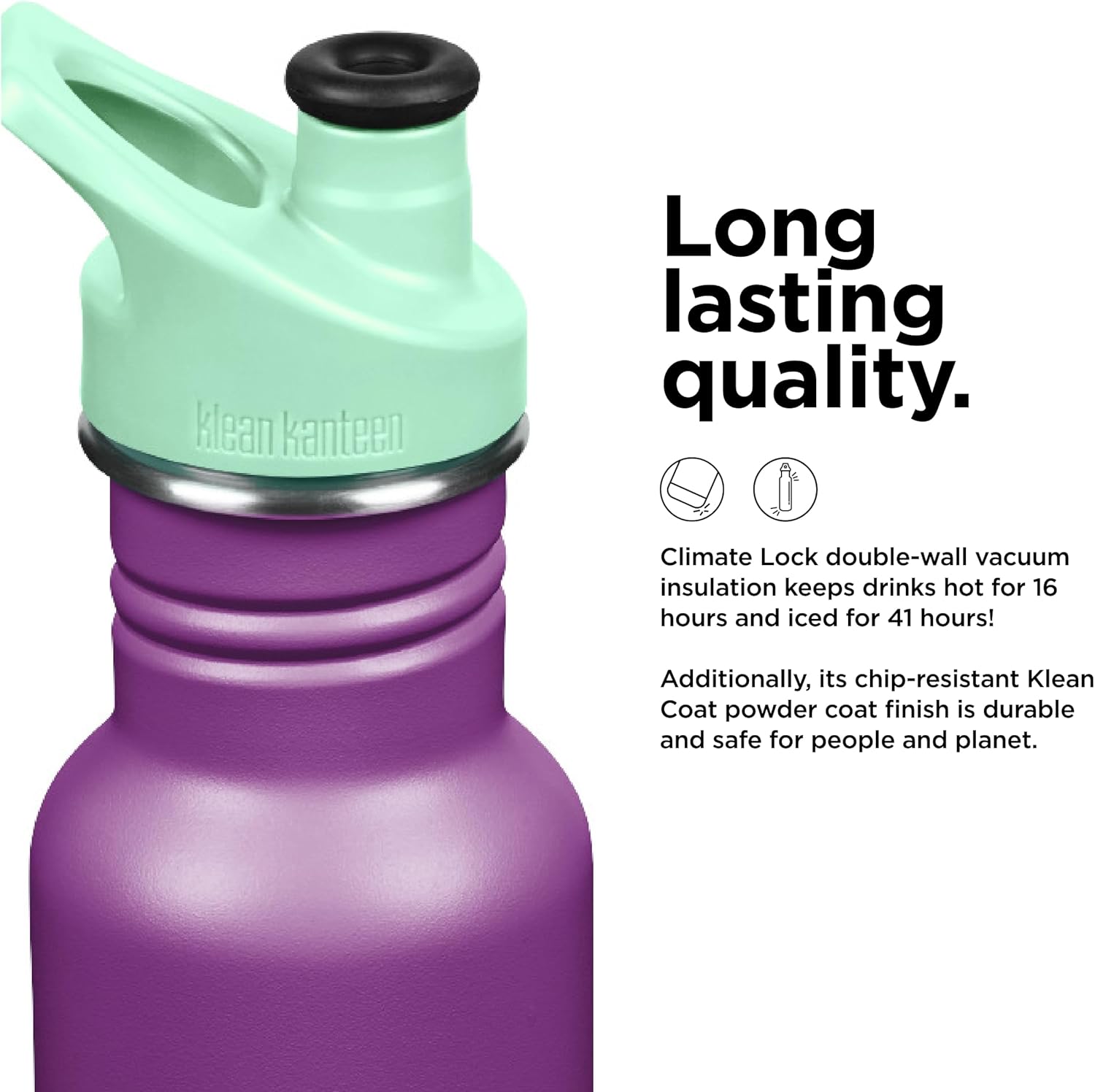 Klean kanteen sports cap sparkling grape purple