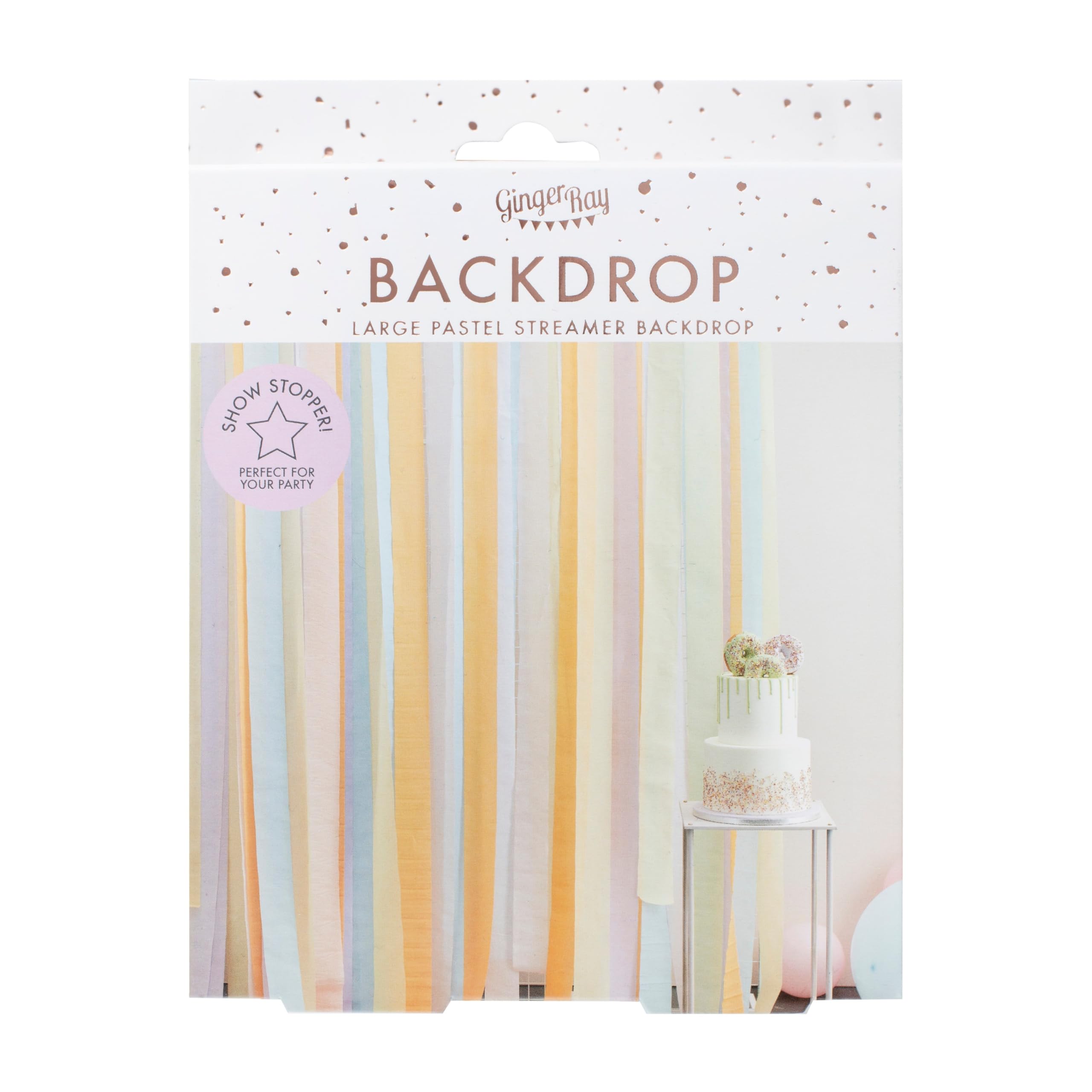 Ginger Ray, Large Pastel Streamer Backdrop