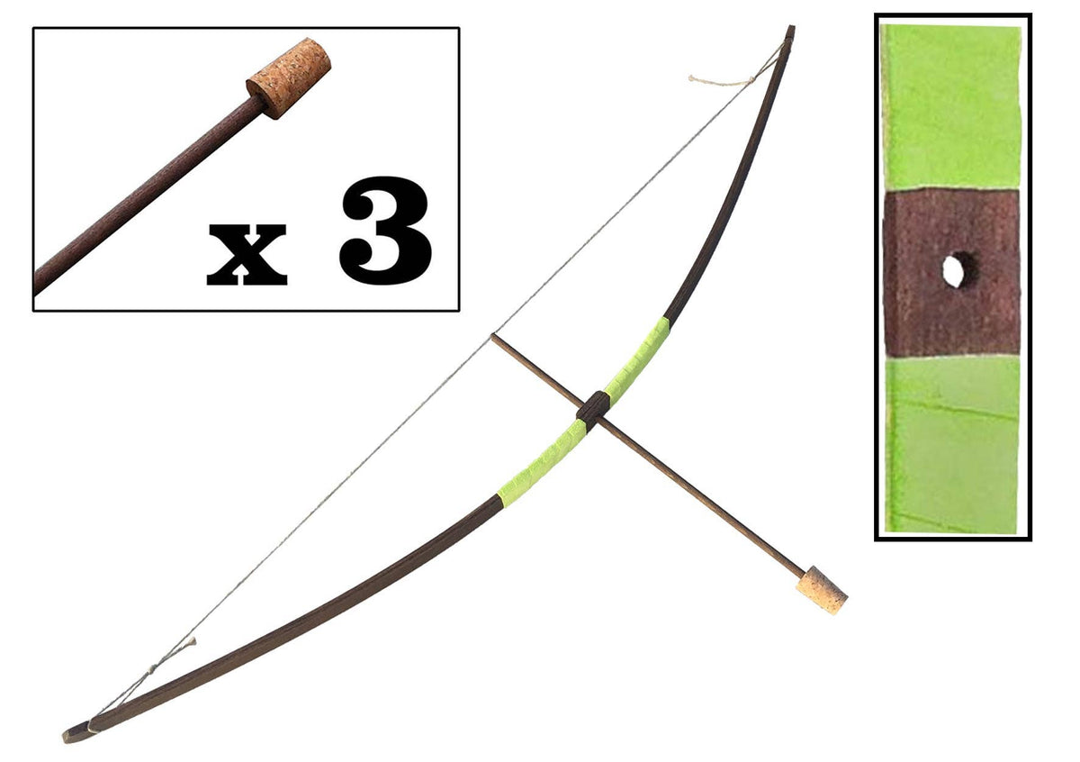 BOW RUSTIK SUEDE HANDLE S + 3 CORK TIP ARROWS - ST454F: RED