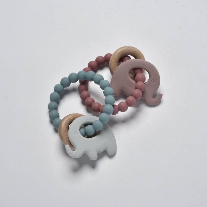 Elephant Teether Beads: Ocean Blue