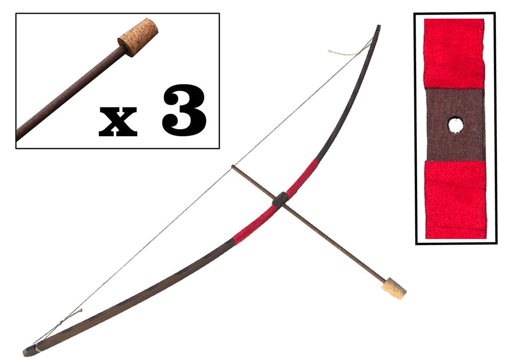 BOW RUSTIK SUEDE HANDLE S + 3 CORK TIP ARROWS - ST454F: RED